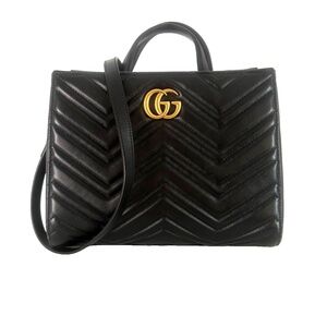 Gucci Marmont Chevron Leather Tote Bag
